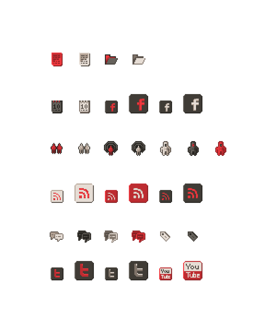 Pixel icons for the website